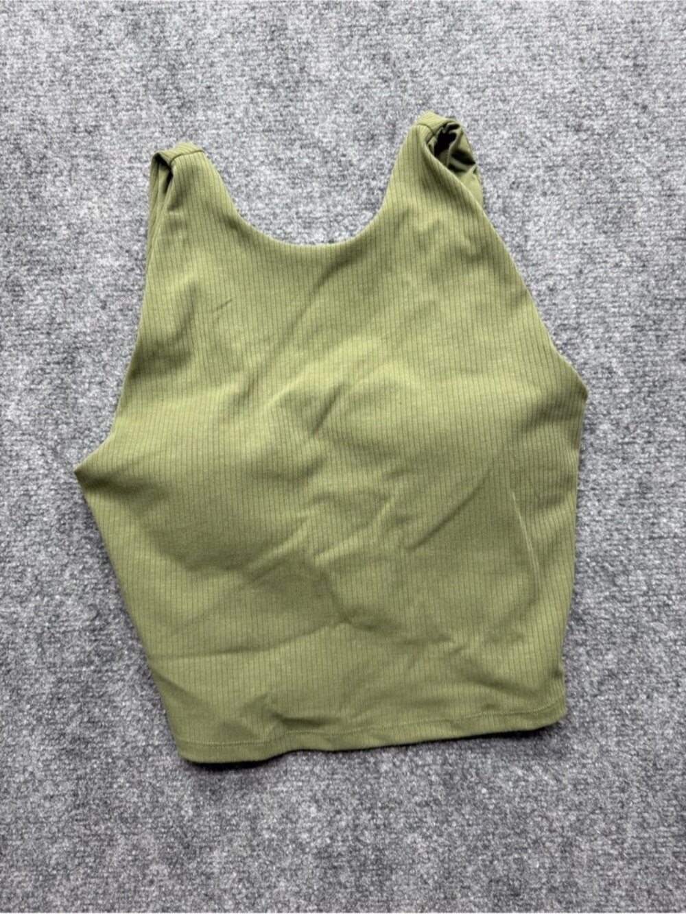 Bylt Basics Women’s Medium Ribbed with padded bra Tank Top Olive Green